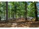 Tranquil backyard hammock nestled between mature trees with views of the water creates a peaceful retreat at 7815 Bamby Rd, Cumming, GA 30041