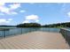 Spacious deck overlooking the lake features secure railings, perfect for enjoying waterfront views and outdoor living at 7815 Bamby Rd, Cumming, GA 30041