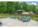 Private backyard featuring a pool, lounge chairs and shaded seating at 5745 Westwood Dr, Cumming, GA 30040