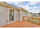 View of wood deck with house and kitchen visible through open door at 2535 Brookgate Xing, Ellenwood, GA 30294