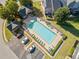 Aerial view of the community pool and lounge area at 100 Trailside Way, Hiram, GA 30141
