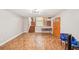 Spacious finished basement with wood-look floors and access to upstairs at 2201 Colonial Oak Way, Stone Mountain, GA 30087