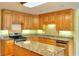 Traditional kitchen with wood cabinetry, stainless appliances, and granite countertops at 259 Hwy 11, Social Circle, GA 30025