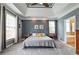 Large main bedroom features ceiling fan, trey ceiling, and lots of natural light at 4721 W Lakeshore Dr, Acworth, GA 30101