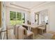 Modern dining room with a large window offering a serene view, complete with neutral decor and stylish chairs at 4757 Lake Forrest Drive Northwest Dr, Atlanta, GA 30342