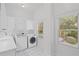 Functional laundry room with modern washer and dryer, sink, and plenty of cabinet space at 310 Ivy Brooke Ct, Atlanta, GA 30342