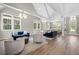 Spacious lounge area with ample seating, large windows, and elegant lighting at 352 Foxglove Way, Mcdonough, GA 30253