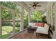 Inviting screened porch with brick flooring, comfortable seating, and access to the backyard at 1070 Standard Ne Dr, Brookhaven, GA 30319