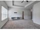 Main bedroom with ceiling fan and a modern entertainment center at 158 Bryon Ln, Acworth, GA 30102