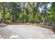 Spacious backyard featuring a large concrete pad and mature trees at 1649 Beecher Sw St, Atlanta, GA 30310