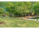 Scenic view of a park with walking paths, mature trees, and benches for relaxation at 1867 N Creek Cir, Alpharetta, GA 30009