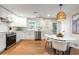 Updated kitchen featuring stainless steel appliances, white cabinetry, and a cozy dining area with modern lighting at 1927 Alexander Se St, Smyrna, GA 30080