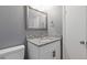 Bathroom with granite countertop and modern hardware at 5400 Roswell Rd # Apt E6, Sandy Springs, GA 30342