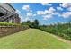 Spacious backyard with lush green lawn, retaining wall, and mature trees at 5770 Bridleton Xing, Suwanee, GA 30024