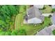 Aerial shot of the back of the house featuring a nice back yard, a deck, and a walkout basement at 5770 Bridleton Xing, Suwanee, GA 30024