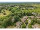 Panoramic aerial view of a neighborhood surrounded by abundant trees, showcasing the area's natural beauty at 5605 Copper Creek Pass, Cumming, GA 30040