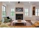 Bright living room boasts large windows, a fireplace, and comfortable seating for a cozy atmosphere at 302 Boxwood Ln, Roswell, GA 30075
