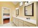 The spacious bathroom features dual sinks, neutral cabinets, and modern finishes at 332 Warwick Pl, Mcdonough, GA 30253