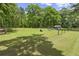 Expansive backyard offering ample space for recreation, featuring mature trees and lush greenery at 3630 Spot Rd, Cumming, GA 30040