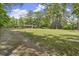 Long driveway leading to the home, surrounded by lush trees and green lawns at 3630 Spot Rd, Cumming, GA 30040