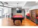 Recreation room featuring a billiards table, bar stools, and modern lighting at 800 Peachtree Ne St # 8531, Atlanta, GA 30308