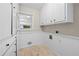 Clean and functional laundry room with ample storage cabinets and beadboard paneling at 2151 Zelda Ne Dr, Atlanta, GA 30345