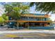 Vibrant Mellow Mushroom restaurant with a distinctive blue and orange exterior and street-side seating at 101 Swanton Hill Ct, Decatur, GA 30030
