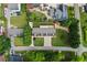 Real estate aerial shot of home highlighting the property's surroundings at 150 South St, Buford, GA 30518