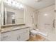Bathroom featuring granite countertop and walk in shower at 1800 Clairmont Lk # 216, Decatur, GA 30033