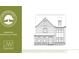 Detailed line drawing of a two-story home showcasing the architectural design and front facade at 591 Brashy St, Woodstock, GA 30188
