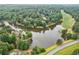 Scenic aerial view of lake and golf course surrounded by lush greenery and neighborhood at 3543 Pine Grove Dr, Douglasville, GA 30135