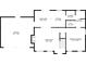 Detailed floor plan of the home's first story featuring a garage, living room, primary bedroom, and more at 385 Russell Ridge Dr, Lawrenceville, GA 30043