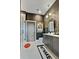 Contemporary bathroom featuring a double vanity, modern fixtures, and a glass-enclosed shower at 112 Rogers Street Ne # 505, Atlanta, GA 30317