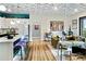 Open living space showcases a stylish kitchen, dining area, and a cozy living room with trendy decor at 112 Rogers Street Ne # 505, Atlanta, GA 30317