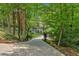 Long driveway leading to a stately home nestled among mature trees and greenery at 400 Old Ivy Ne Rd, Atlanta, GA 30342