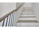 Staircase with wood railing and white risers provides access to upper levels at 1 N Boundary Nw Pl, Atlanta, GA 30318