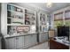 Bright home office featuring built-in bookshelves, cabinets, natural light, and a dedicated workspace at 414 E Wesley Ne Rd, Atlanta, GA 30305