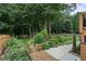 Beautiful backyard featuring lush landscaping, flower beds, a wood fence, and mature trees for privacy at 2772 Hillgrove Dr, Dacula, GA 30019