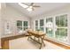Office with vaulted ceilings, hardwood floors, large windows with plantation shutters, and natural light at 360 Spindle Ct, Sandy Springs, GA 30350