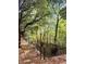 Community wooded walking path with a black chain link fence at 1075 Peachtree Walk # A-307, Atlanta, GA 30309