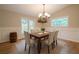 Formal dining room featuring wainscoting, modern chandelier, and a beverage barrel at 1137 Poplar Log Pl, Austell, GA 30168