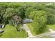 A serene aerial view of a home nestled among lush green trees and well manicured lawn at 1395 Clay Sw Rd, Mableton, GA 30126