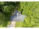 Aerial shot of a well-maintained home surrounded by verdant trees, displaying the property's natural beauty at 1395 Clay Sw Rd, Mableton, GA 30126