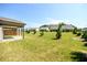 Expansive backyard featuring a covered patio and lush lawn with new construction homes nearby at 2856 Knob Creek Dr, Snellville, GA 30078