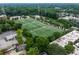 Overhead shot showcasing the expansive athletic field nestled among lush greenery and urban surroundings at 178 Wesley Ne Ave # A, Atlanta, GA 30307