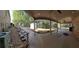 Backyard with concrete patio, stairs, shed and landscaped area at 255 Carriage Station Dr, Lawrenceville, GA 30046