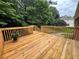 Deck view with wood boards and railing overlooking a lush backyard at 208 Regency Ct, Acworth, GA 30102
