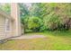 Backyard featuring a chimney, concrete patio, and a grassy area at 5888 Old Wellborn Trce, Lithonia, GA 30058