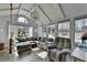 Bright living room with vaulted ceilings, comfortable seating and a hanging rope swing at 617 Rock Springs Rd, Lawrenceville, GA 30043