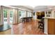 Spacious finished basement with walkout, bar, recreation area and hardwood floors at 151 Overhill Point, Alpharetta, GA 30005